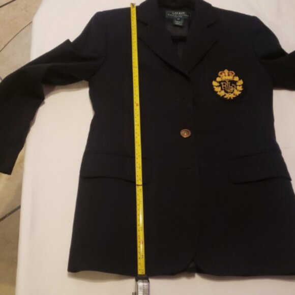 LAUREN Ralph lauren VINTAGE Womans Blue Sport Coat with Crest 2P - Picture 3 of 7